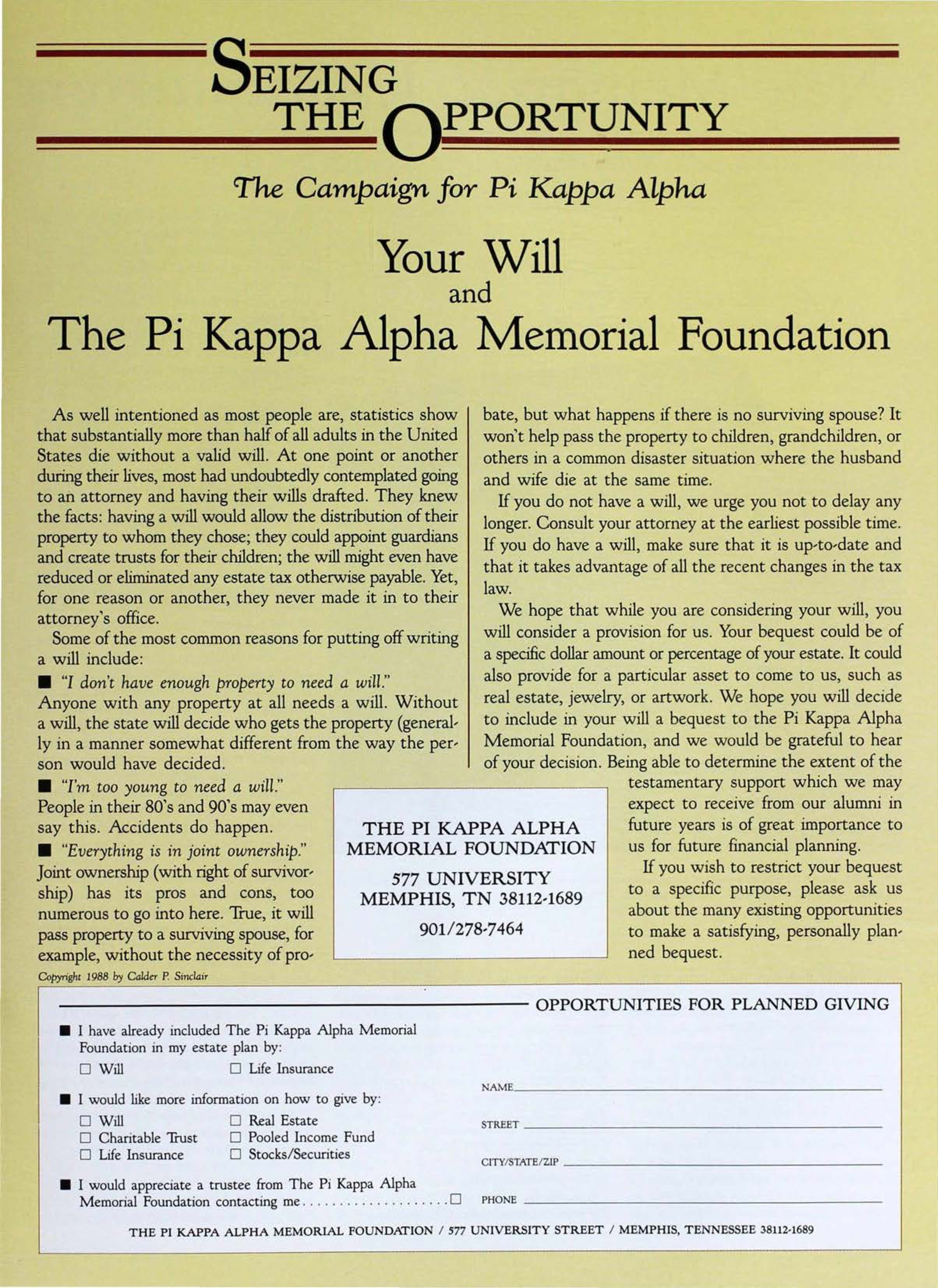 Seizing The Opportunity, March 1988